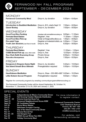 Fernwood Community Centre Fall 2024 Program Guide
