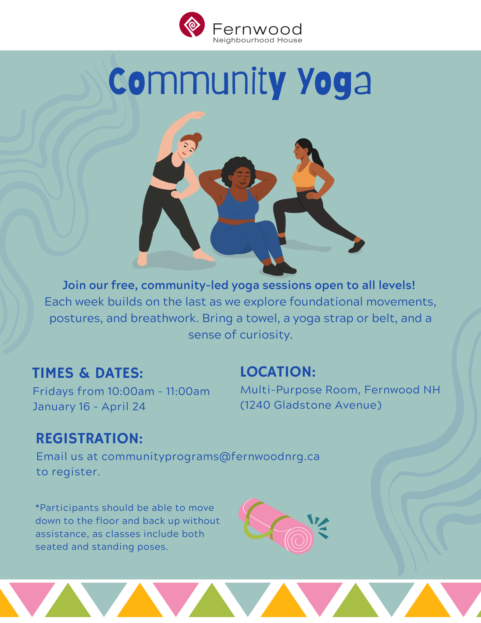 Poster for Community Yoga - Winter 2026