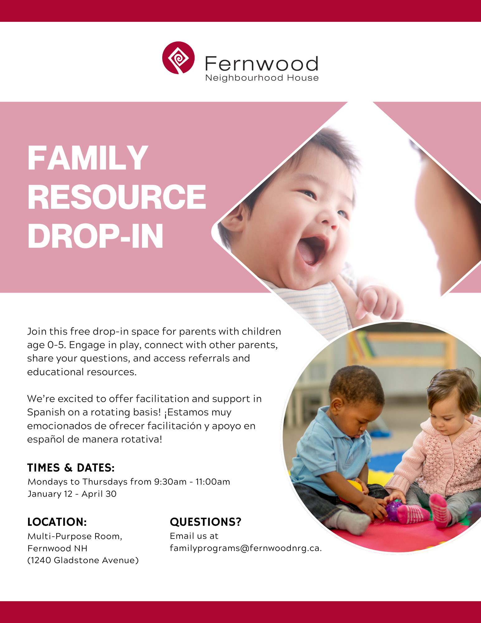 Poster for Family Resource Drop-In - Winter 2026