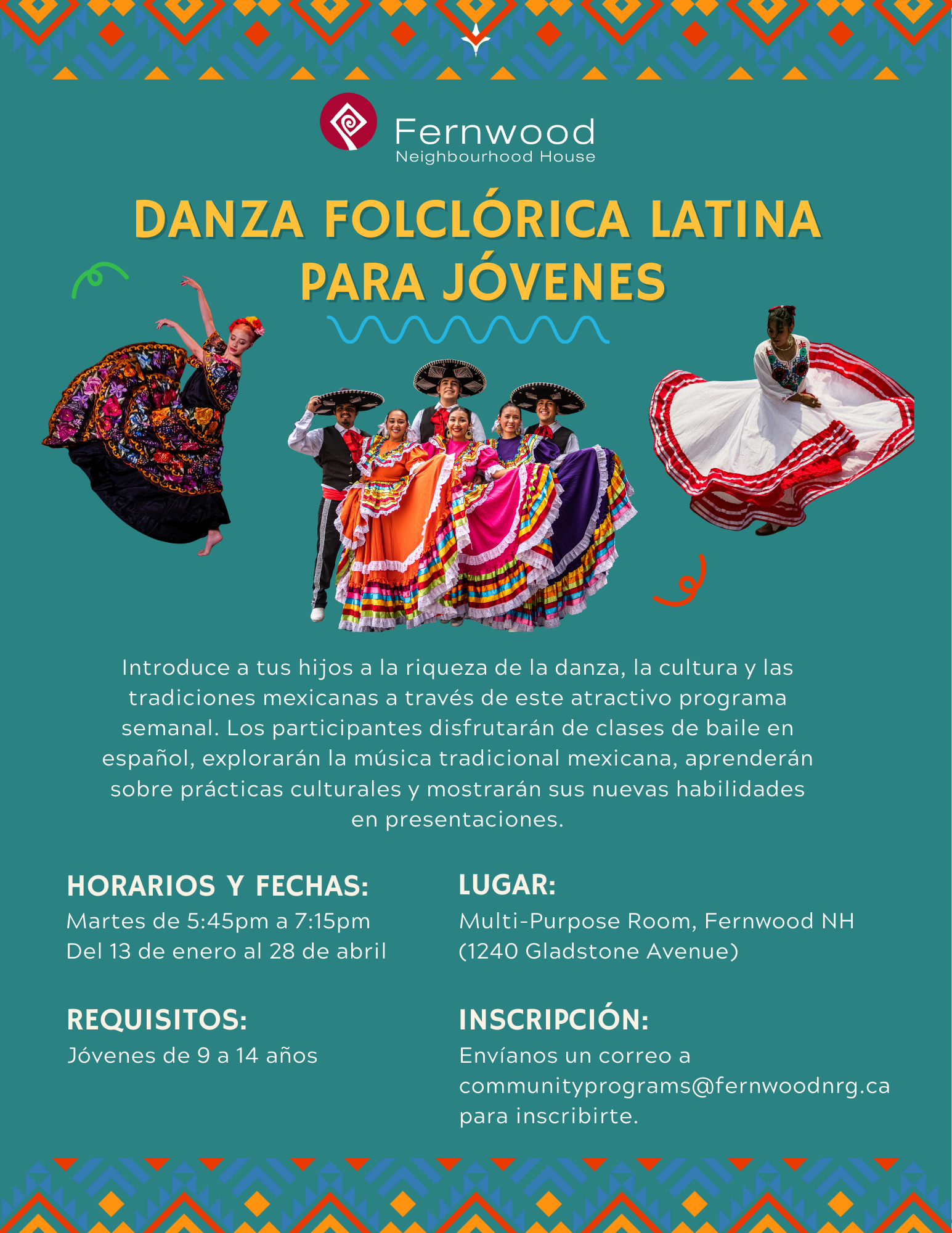 Poster for Latin Folk Dance (Spanish) - Winter 2026