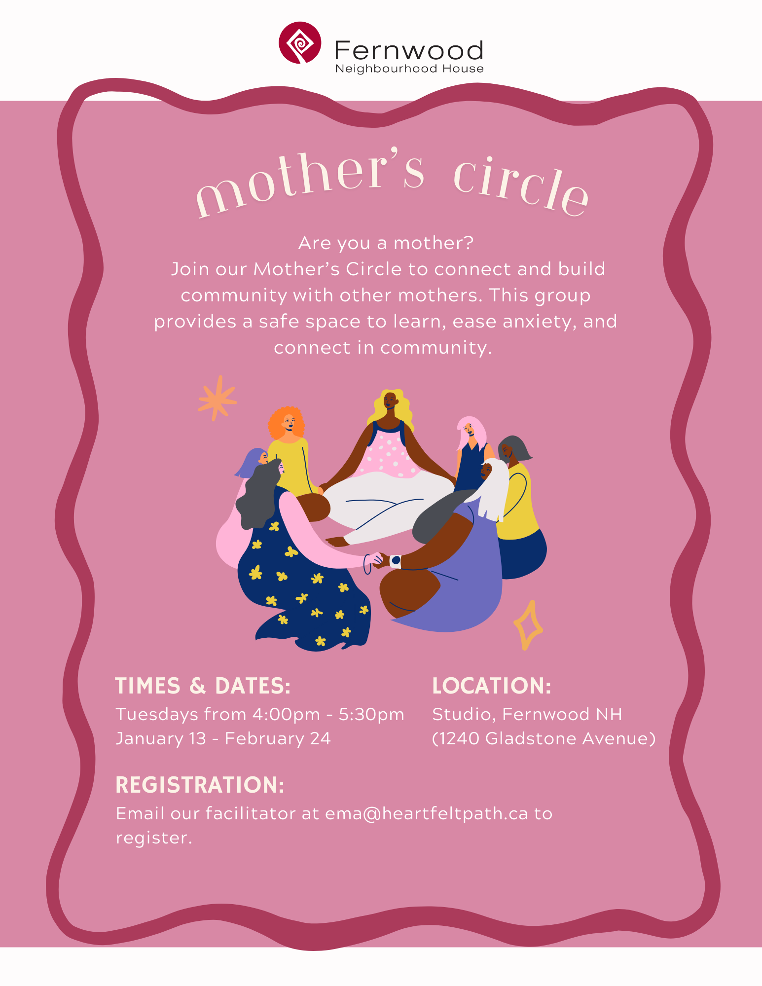 Poster for Mothers' Circle - Winter 2026