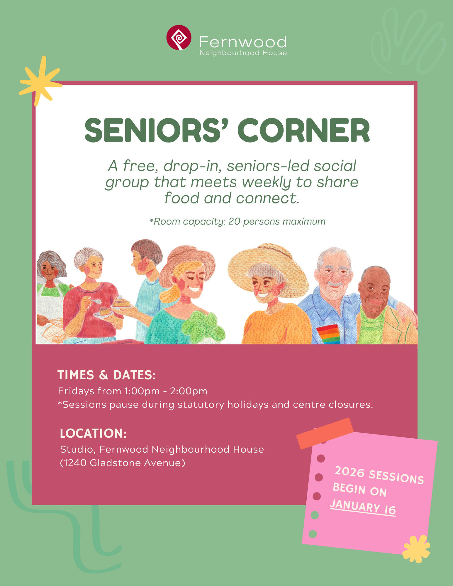 Poster for Seniors' Corner - Winter 2026